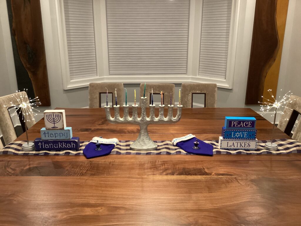 Customizeable Hanukkah Themed Tablescape Kit, Winter Tablescapes Decor, Winter Decor, Jewish Holiday Tableware